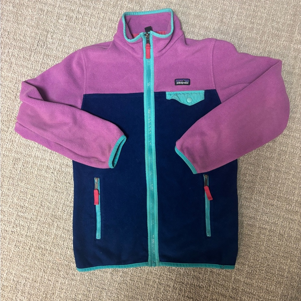 Patagonia Pink and Teal Fleece Jacket